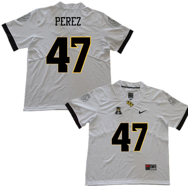 Men #47 Caleb Perez UCF Knights College Football Jerseys Sale-White